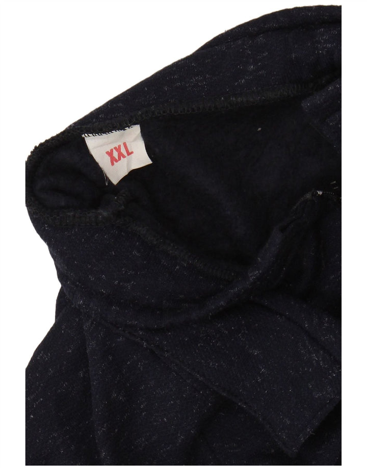 Sweter damski VINTAGE z zamkiem błyskawicznym UK 20 2XL Granatowy, bawełniany nakrapiany