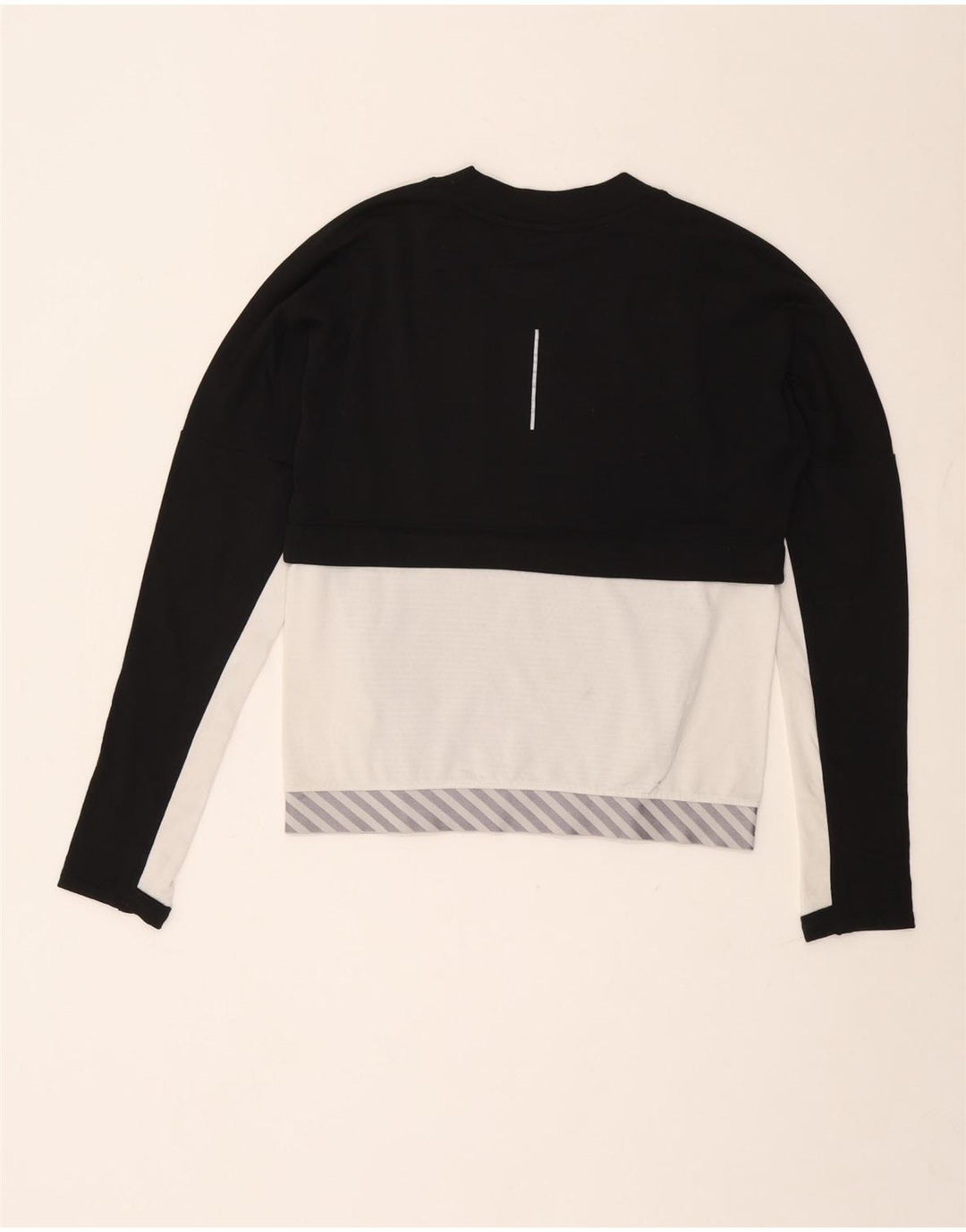 Damska koszulka do biegania Nike z długim rękawem, UK 6 XS, czarny poliester z blokami kolorów