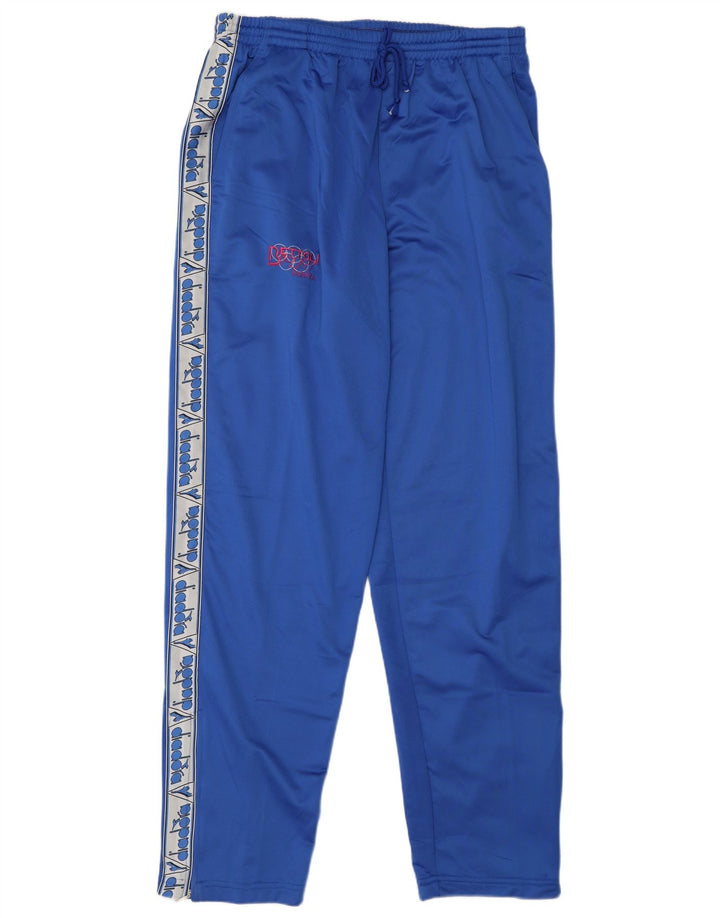 Męskie spodnie dresowe DIADORA z grafiką 3XL Niebieski poliester z blokami kolorów