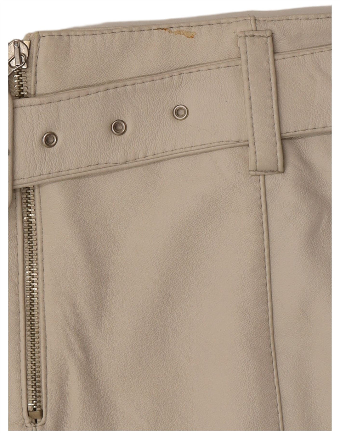 Damska spódnica skórzana VINTAGE IT 44 Medium W28 Szara skóra