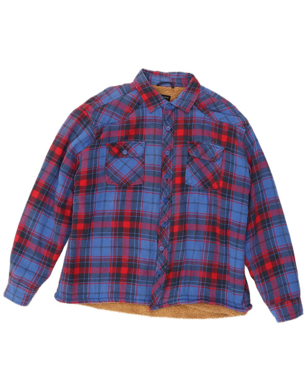 Męska koszula flanelowa Watsons Sherpa XL w niebieską kratkę, bawełniana