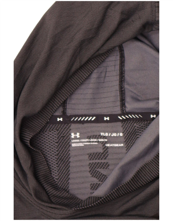 Chłopięcy top z grafiką Under Armour z długim rękawem, 11-12 lat, duże, szare paski