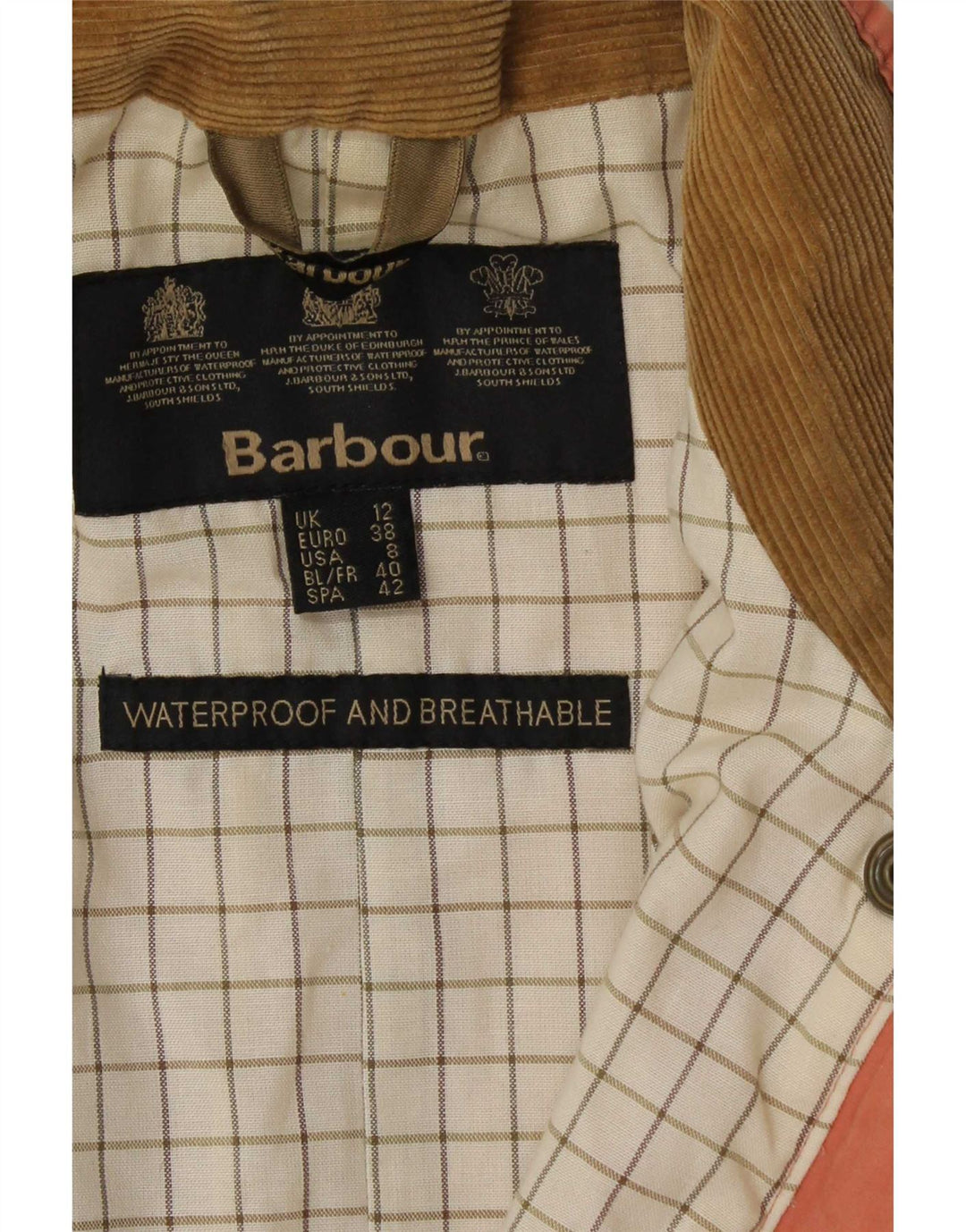 Kurtka damska Barbour z woskowanej bawełny UK 12, średni róż