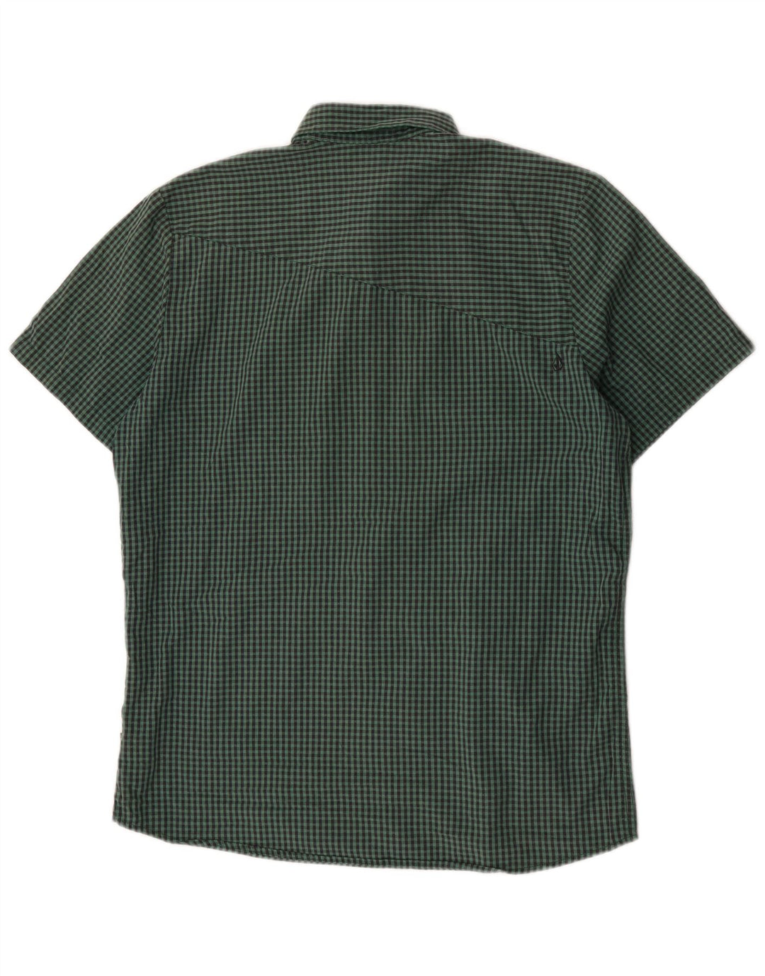 Męska koszula z krótkim rękawem Volcom Modern Fit, duża, zielona bawełna w kratkę