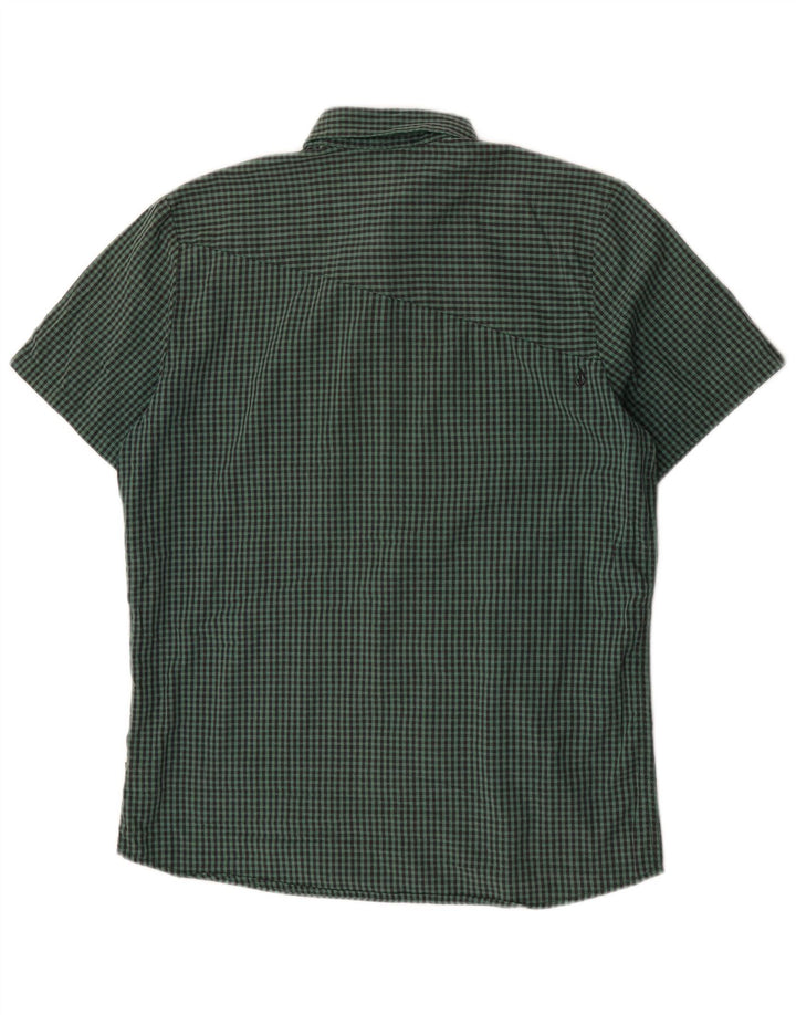 Męska koszula z krótkim rękawem Volcom Modern Fit, duża, zielona bawełna w kratkę