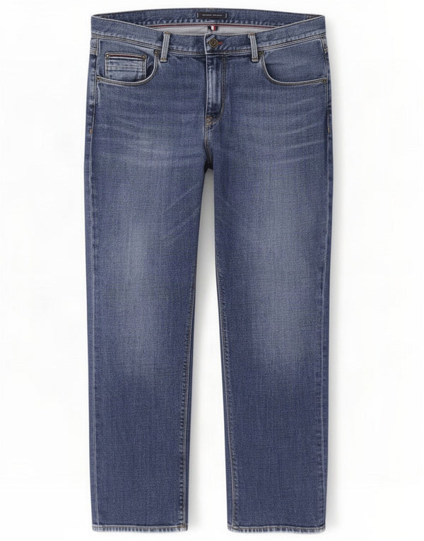 Tommy Hilfiger Mens Mercer Regular Fit Straight Jeans W36 L30 Blue Cotton