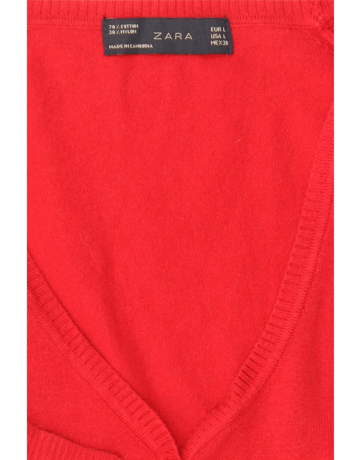 Sweter damski Zara Cardigan UK 14, duży, czerwony