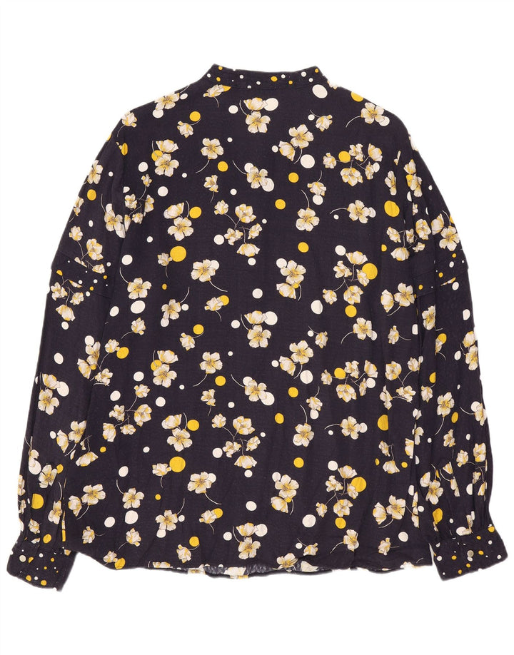 Damska koszula pulowerowa Penny Black UK 16, duża, granatowa, w kwiaty, wiskoza