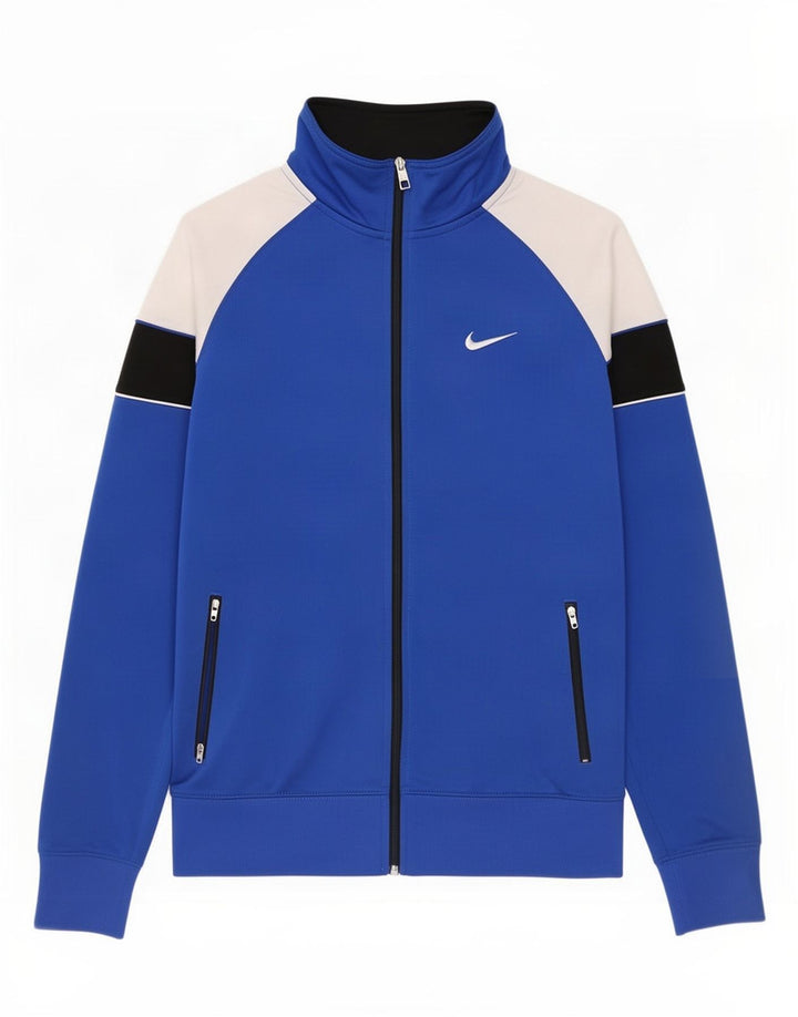 Męska kurtka dresowa Nike, średni niebieski, poliester z blokami kolorów