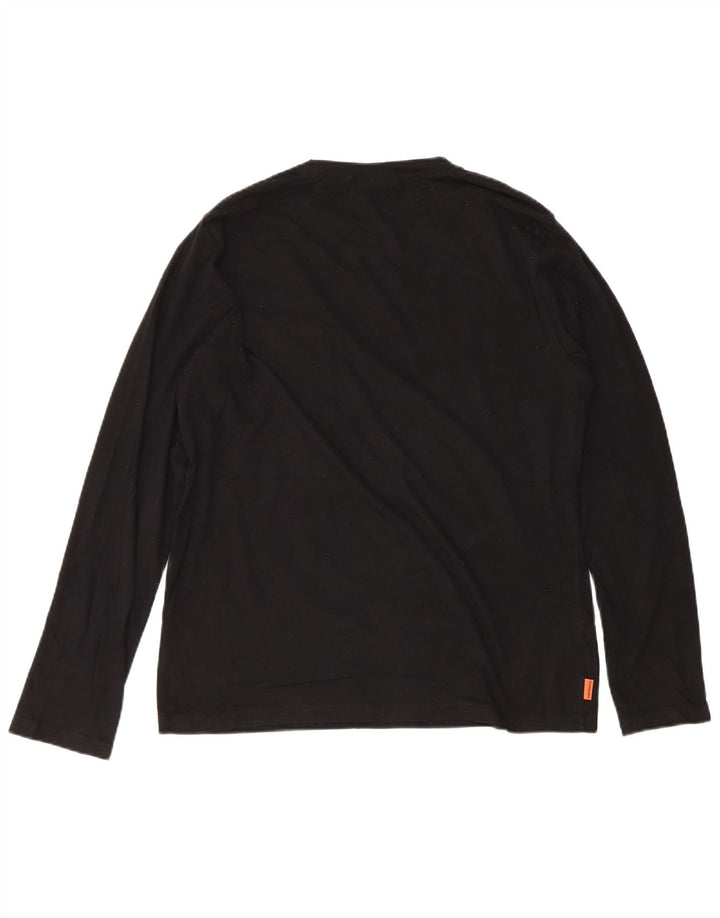 Męski top Superdry z długim rękawem 2XL, czarny, bawełniany