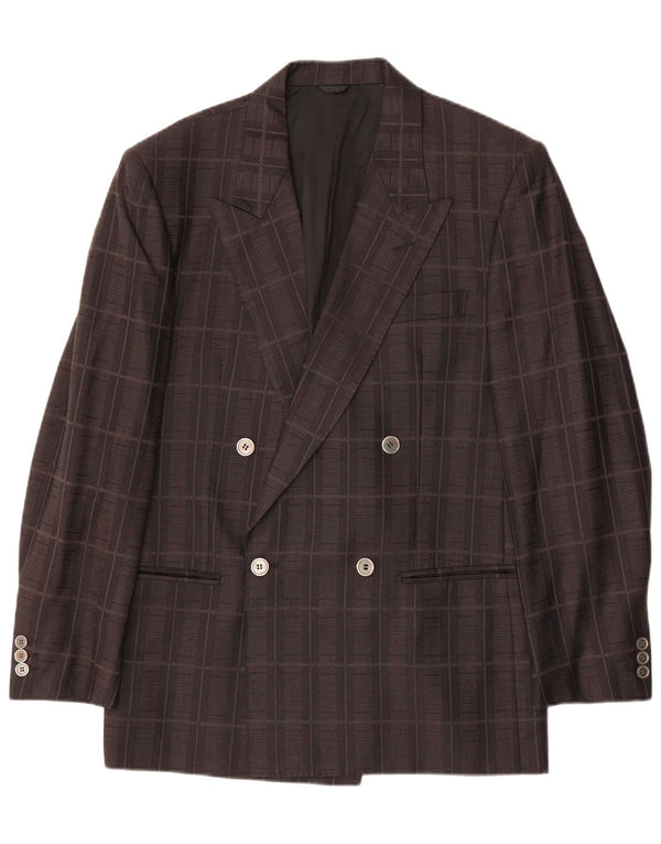 Męska marynarka POLICARPO o regularnym kroju IT 48, średnia czarna kratka