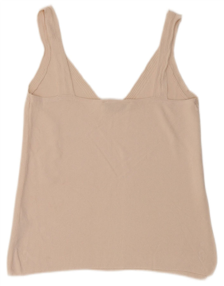 Damski top na ramiączkach Zara UK 14 Large Beżowa Wiskoza