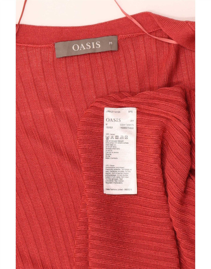 Damski sweter rozpinany Oasis Longline, UK 12, średni czerwony, wiskoza