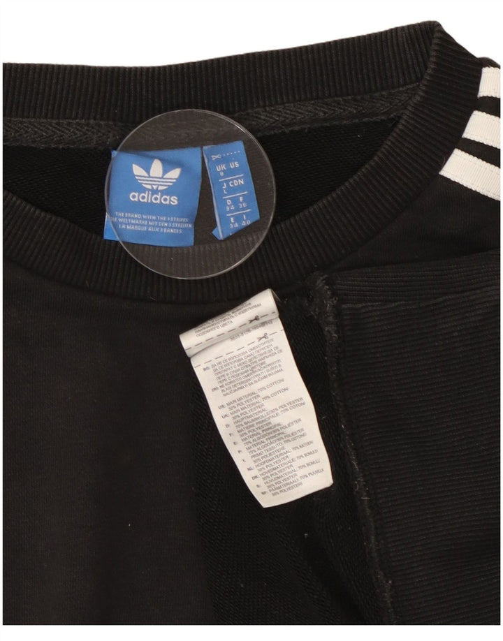 Damska bluza oversize Adidas Jumper UK 8 Mała czarna bawełna