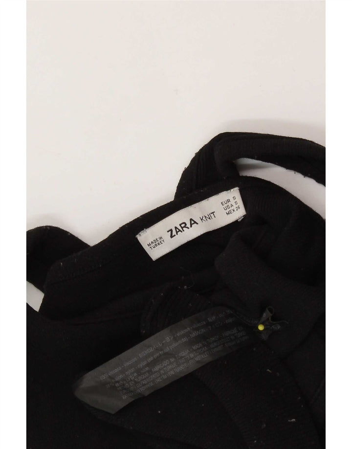 Damski krótki top Zara UK 8 Small, czarna wiskoza
