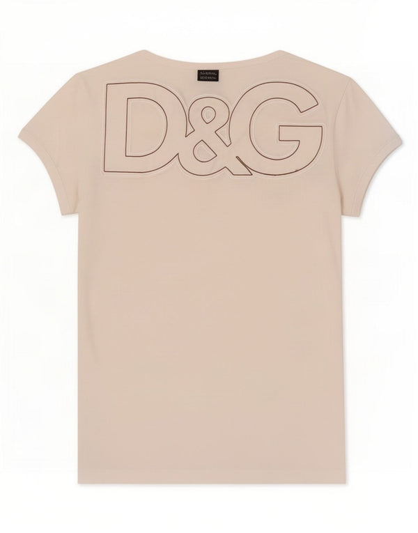 Damska koszulka graficzna Dolce & Gabbana Top UK 4 XS, biała