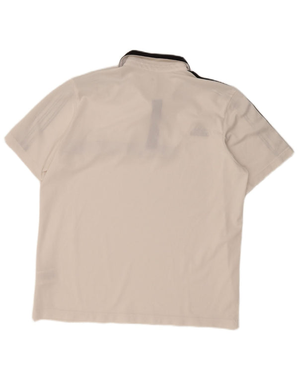 Męska koszulka polo ADIDAS Climalite XL, biały, poliester z blokami kolorów