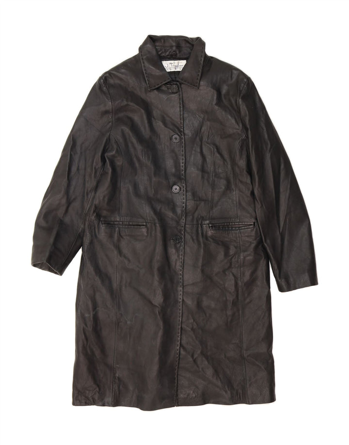 J. TAYLOR Womens Leather Coat UK 18 XL Black Leather Vintage J. Taylor and Second-Hand J. Taylor from Messina Hembry 