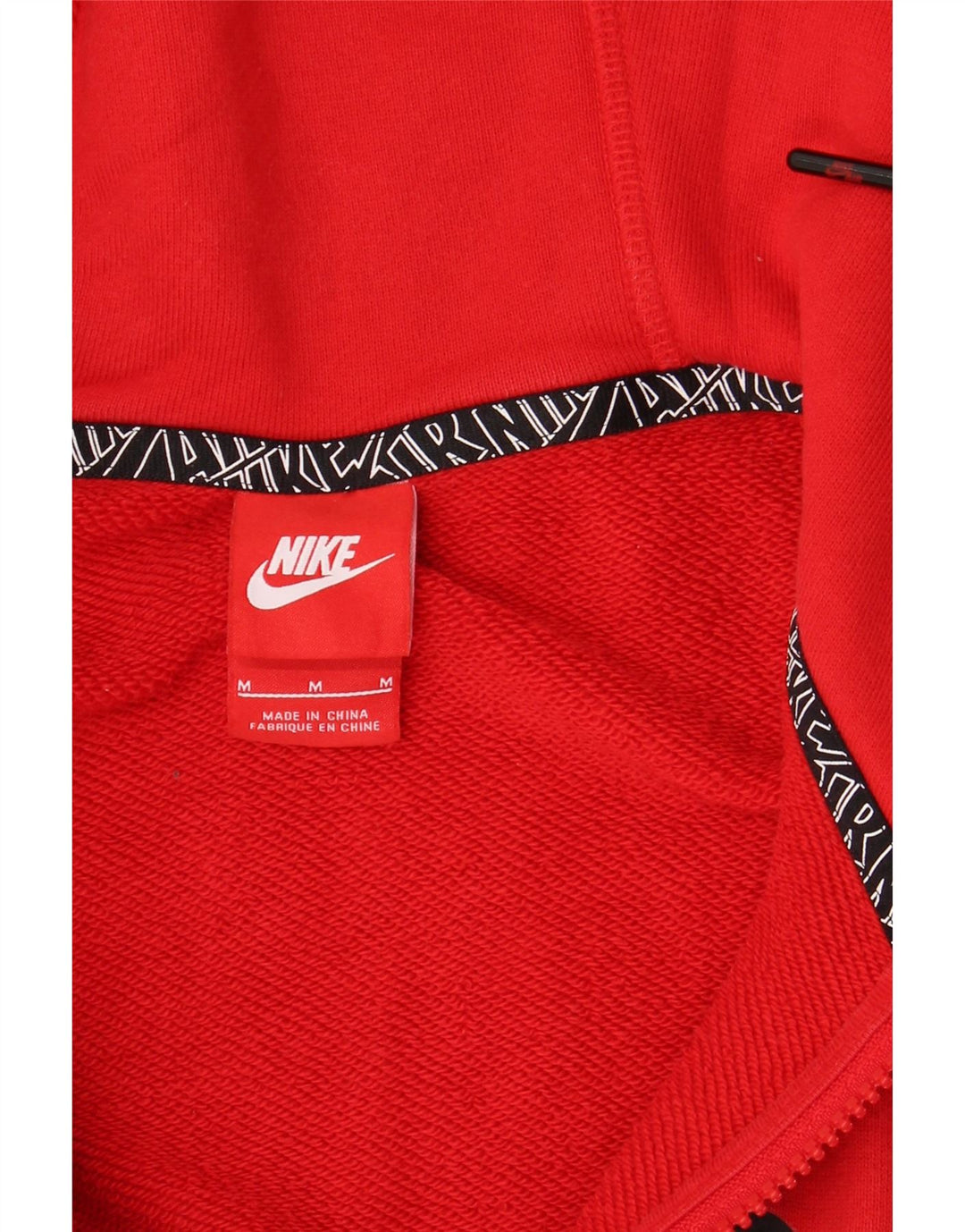 Męski sweter z kapturem i zamkiem błyskawicznym NIKE w kolorze średniej czerwieni, bawełniany