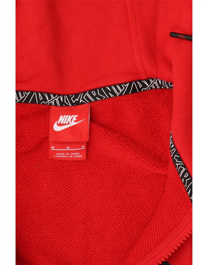Męski sweter z kapturem i zamkiem błyskawicznym NIKE w kolorze średniej czerwieni, bawełniany