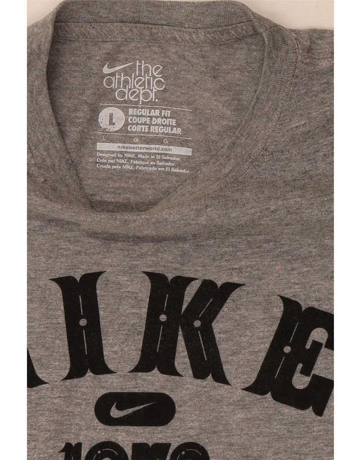 Męski T-shirt Nike o regularnym kroju z grafiką, duży, szary, nakrapiany