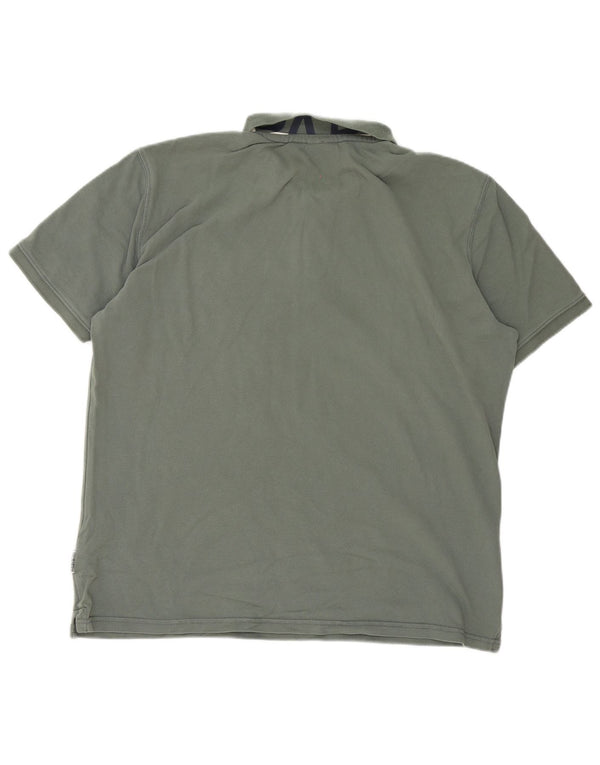 Męska koszulka polo Napapijri z grafiką, 2XL, zielona bawełna