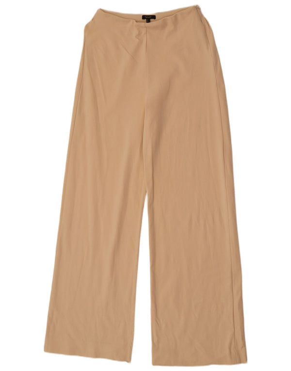 Damskie spodnie codzienne Massimo Dutti z szerokimi nogawkami, małe W26 L32 Beżowy poliamid