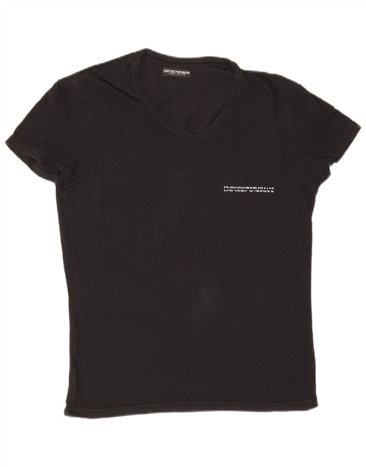 T-shirt męski Emporio Armani, średni czarny, bawełniany