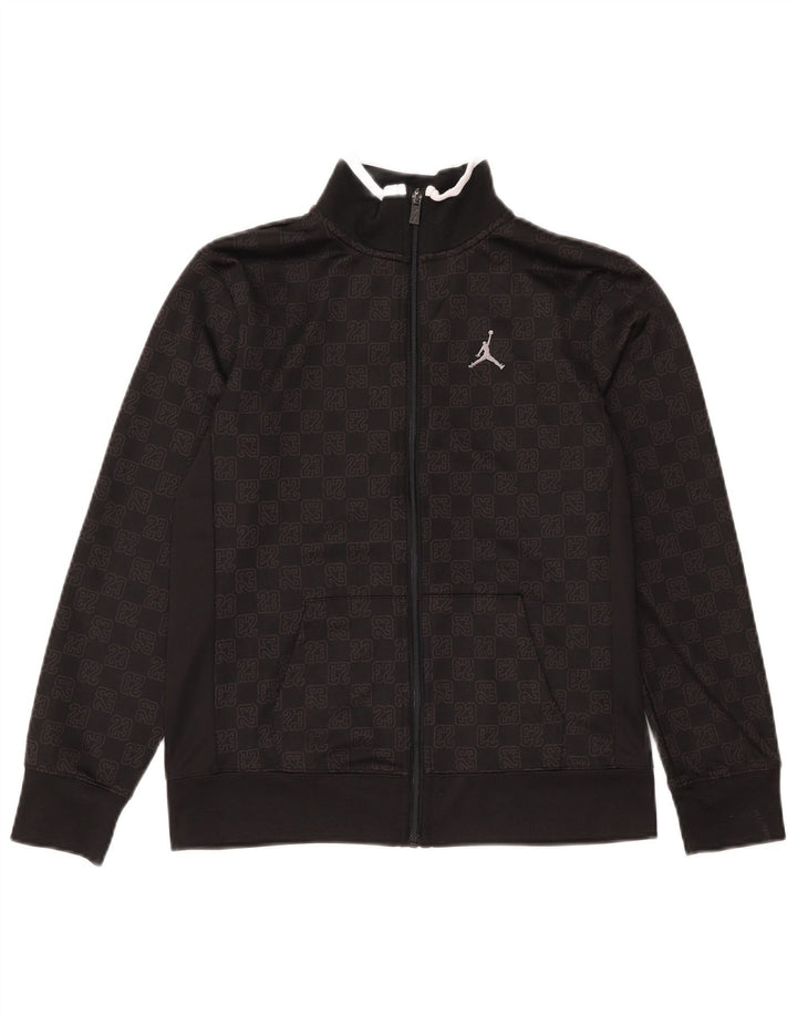 Chłopięca kurtka dresowa Jordan z grafiką, 12-13 lat, duża, czarna, geometryczna