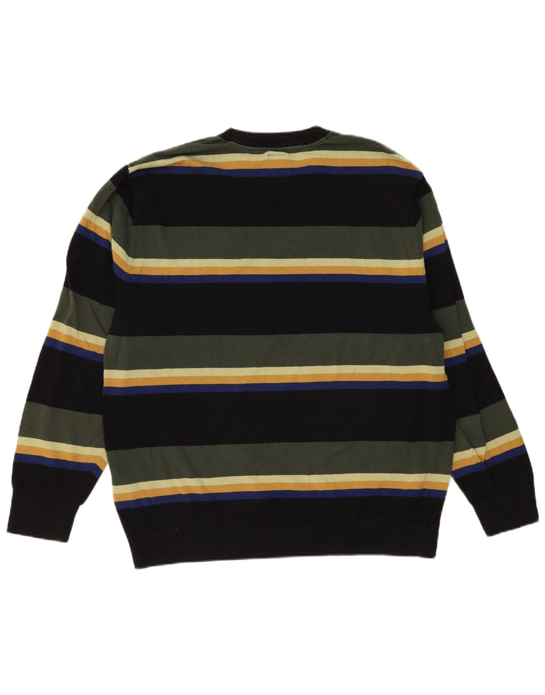 Męski sweter Vans z okrągłym dekoltem, duży, wielokolorowy, bawełniany w paski