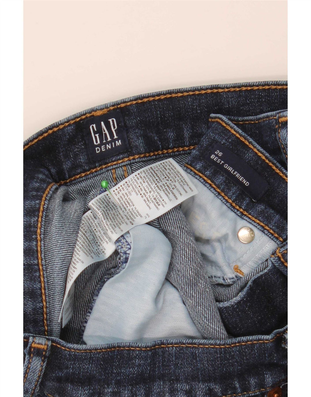 Jeansy damskie Gap Girlfriend Slim W26 L27 Niebieskie bawełniane