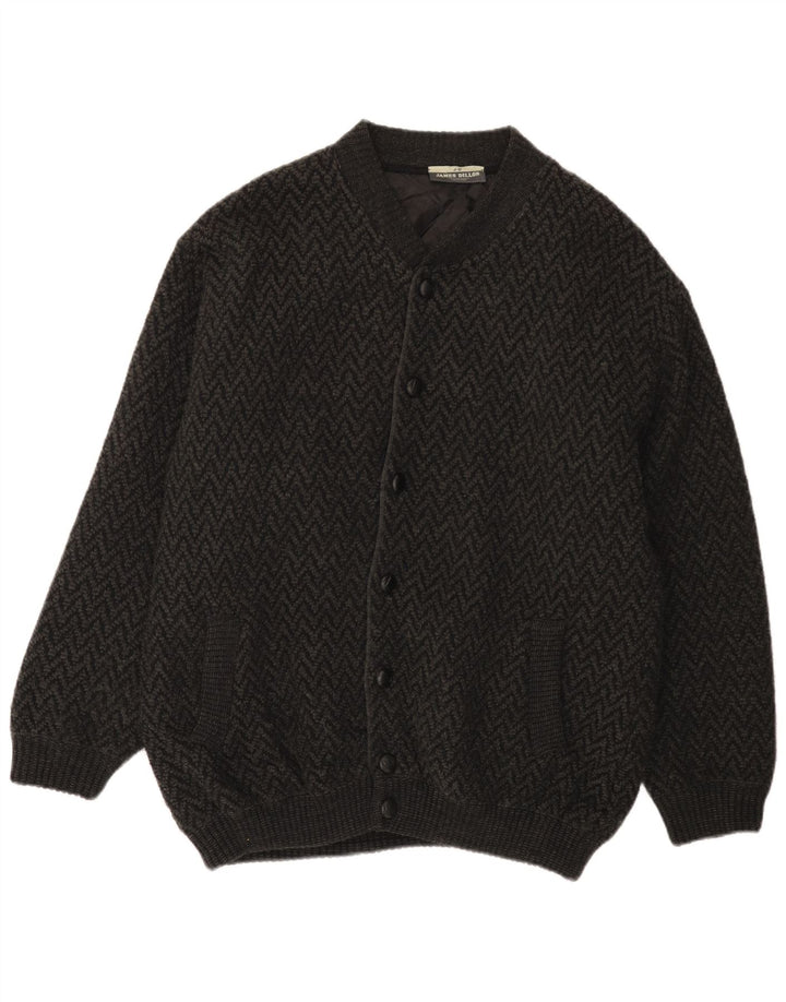 Męski sweter rozpinany James Dillon XL, szary, akrylowy jodełka