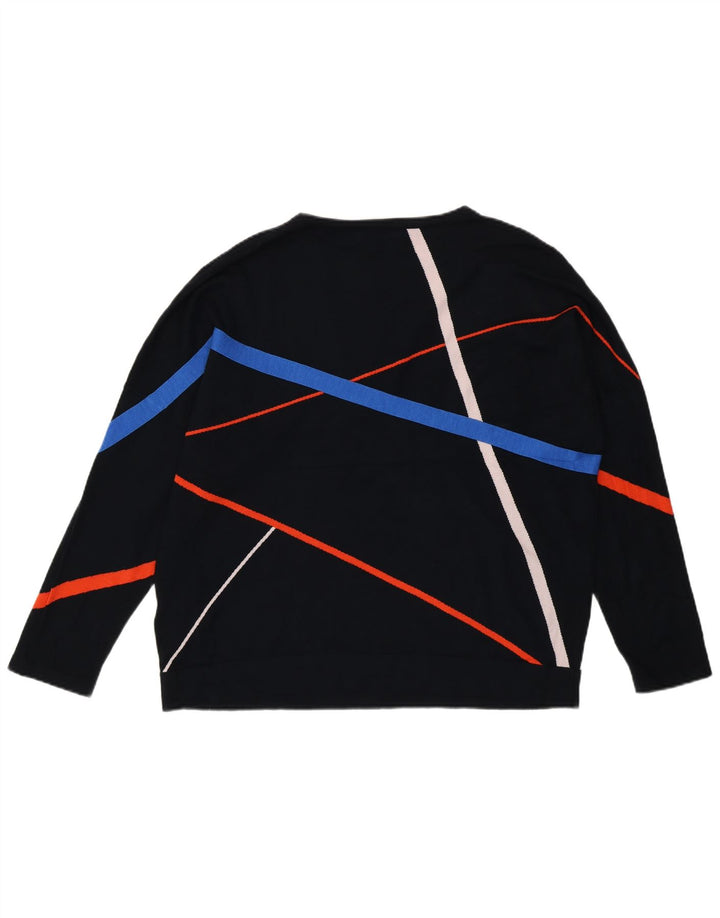 Damski sweter z okrągłym dekoltem Phase Eight UK 16, duży, czarny, geometryczny