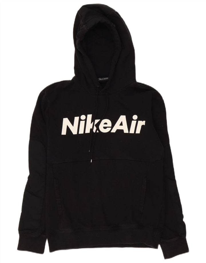 Męski sweter z kapturem Nike z grafiką, mały, czarny, bawełniany