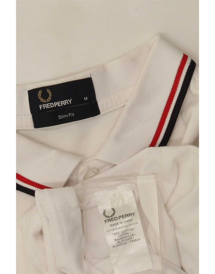 Męska koszulka polo o dopasowanym kroju Fred Perry, średnia biała bawełna