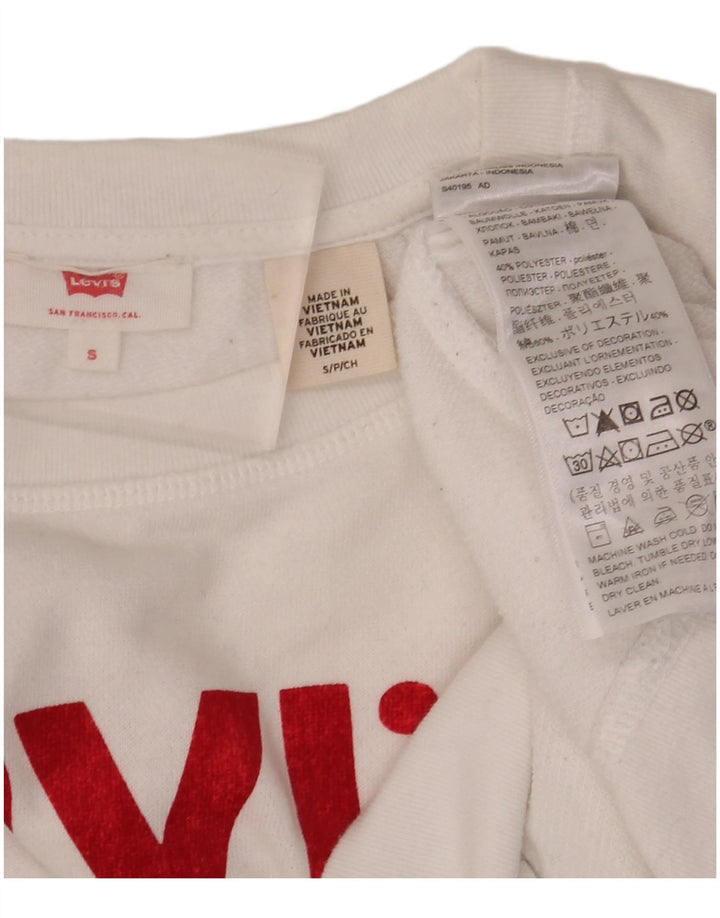 Damski sweter oversize LEVI'S UK 10, mały, biały, bawełniany