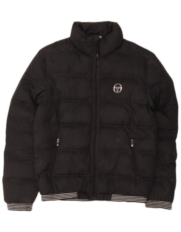 Męska wyściełana kurtka bomberka Sergio Tacchini UK 36 Small Black Nylon Sports