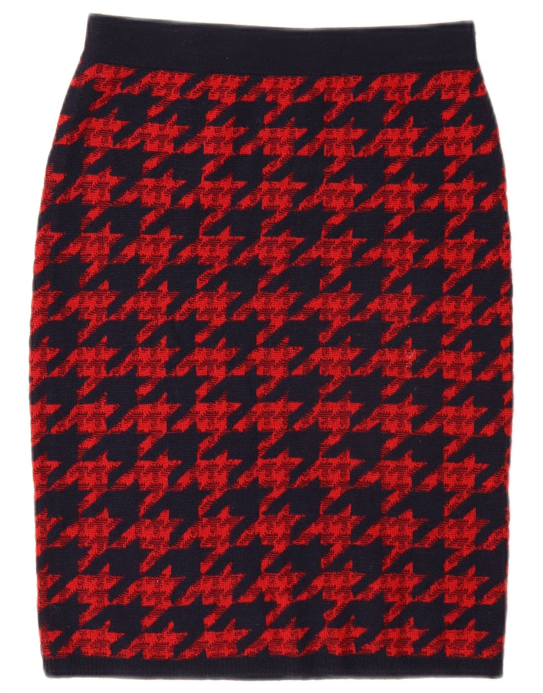 JIGSAW Womens Pencil Skirt Small W26 Red Houndstooth Wool