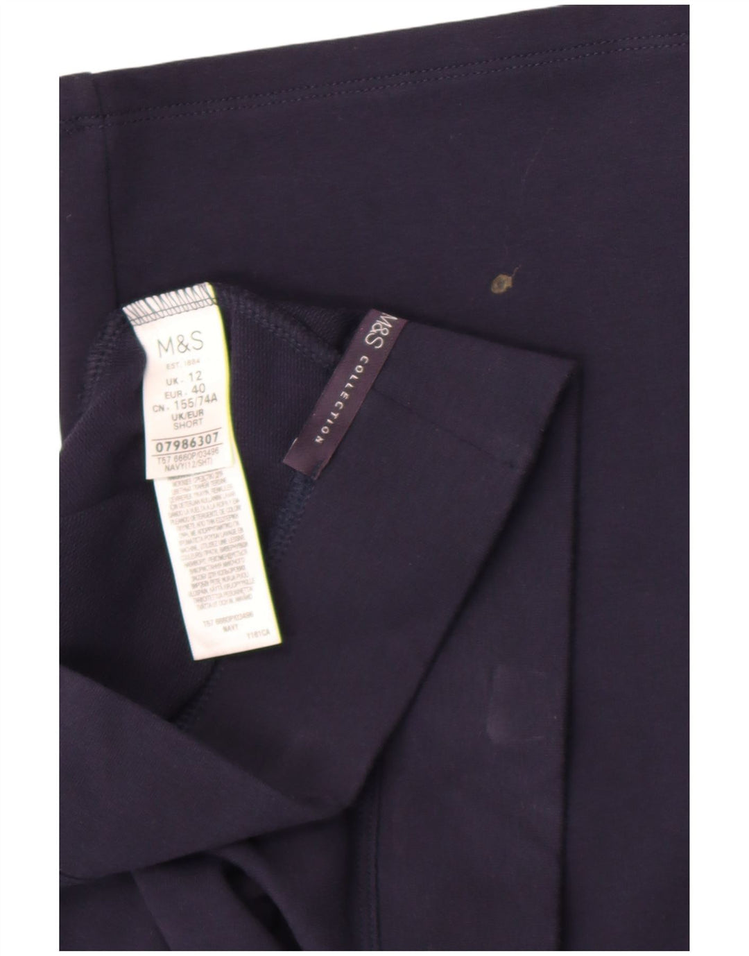 Damskie spodnie dresowe Marks & Spencer UK 12, średnie, granatowe, bawełniane