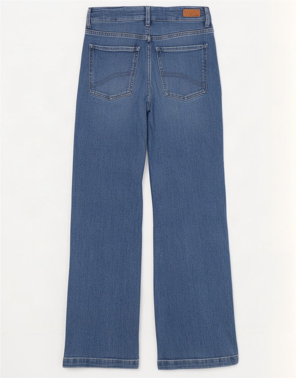 Fat Face Womens Elise Wide Leg Jeans UK 10 Small W28 L30 Blue Cotton