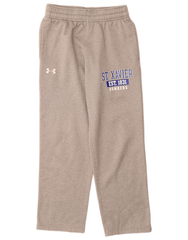 Męskie spodnie dresowe UNDER ARMOUR z grafiką, małe, szare, z poliestru