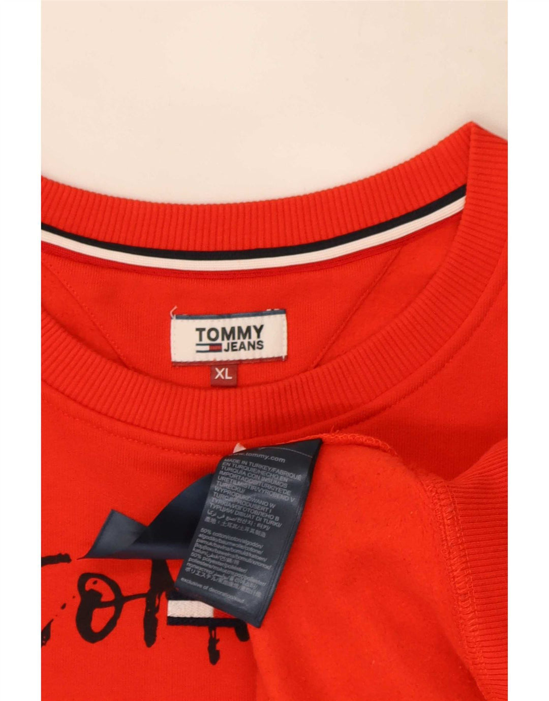 Męska bluza z grafiką Tommy Hilfiger XL, czerwona, bawełniana