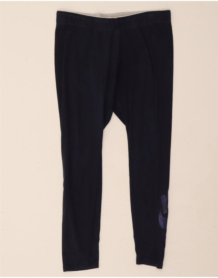 NIKE Womens Graphic Leggings UK 18 Large  Navy Blue Cotton Vintage Nike and Second-Hand Nike from Messina Hembry 