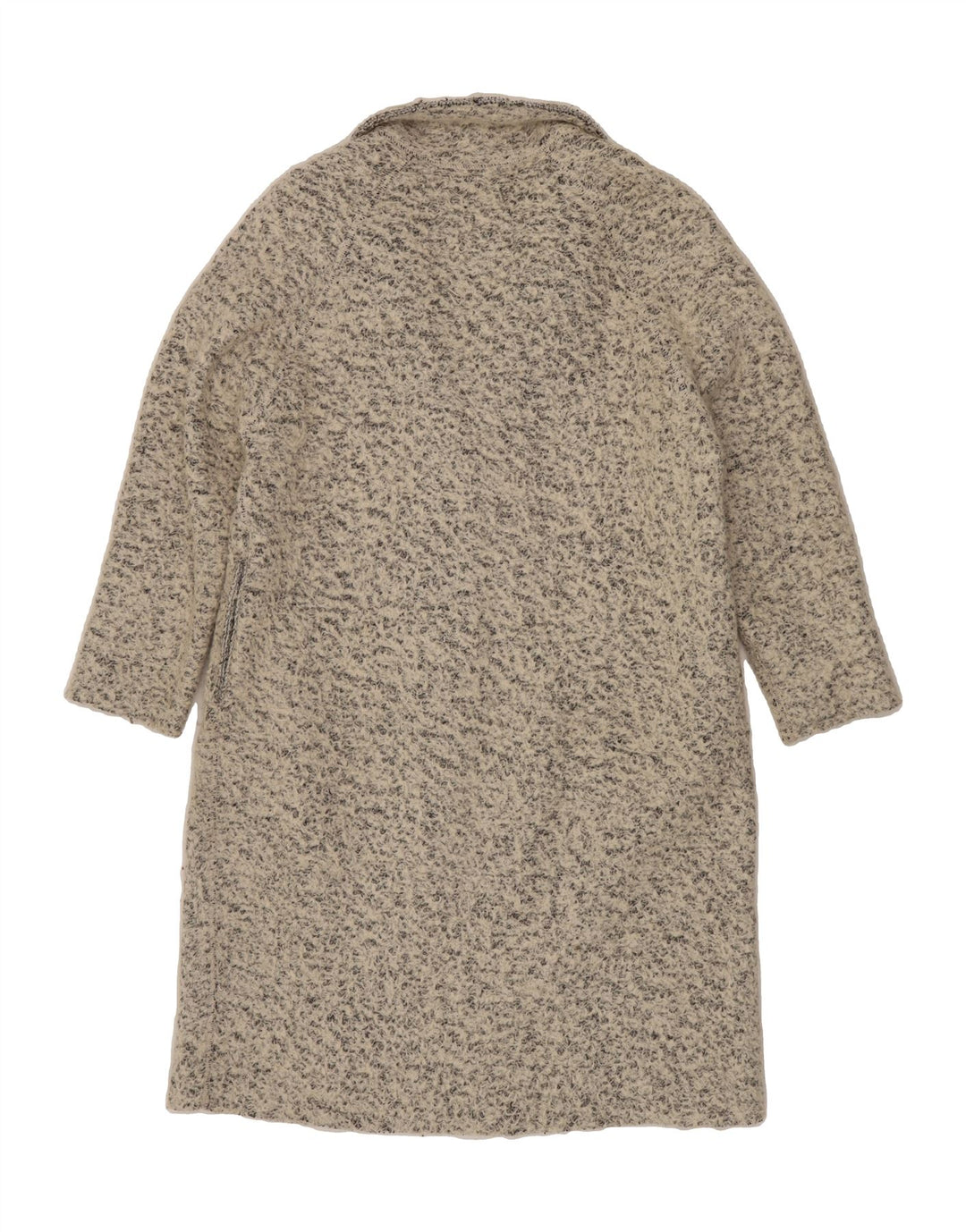 ZARA Womens Knit Overcoat UK 14 Medium Grey Flecked Polyester Vintage Zara and Second-Hand Zara from Messina Hembry 