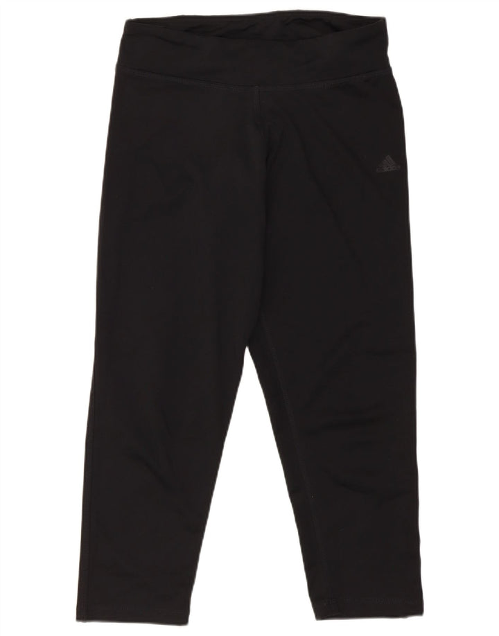 Damskie legginsy Adidas Capri UK 8/10, małe, czarne, poliestrowe