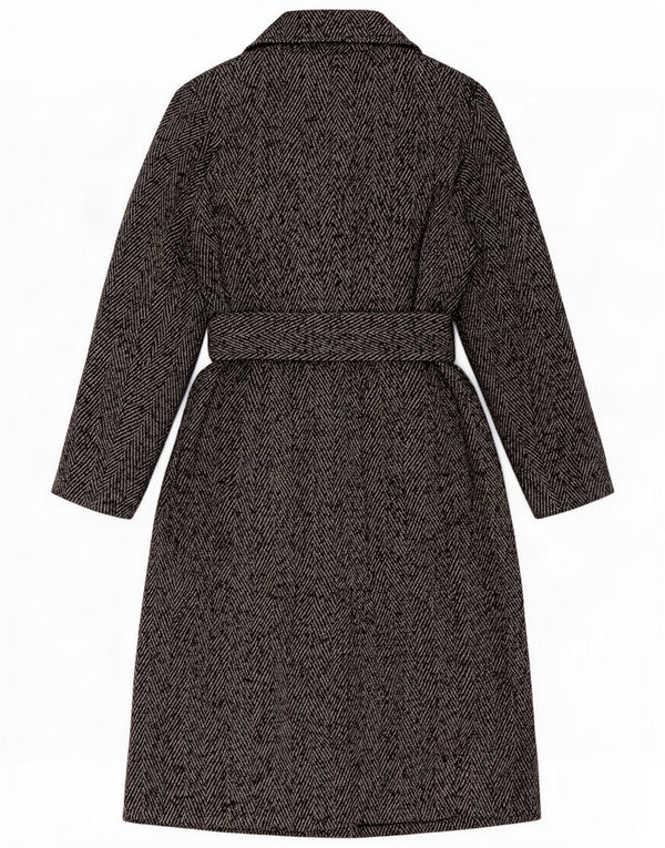 Dwurzędowy płaszcz damski Marks & Spencer UK 8 Small Grey Flecked