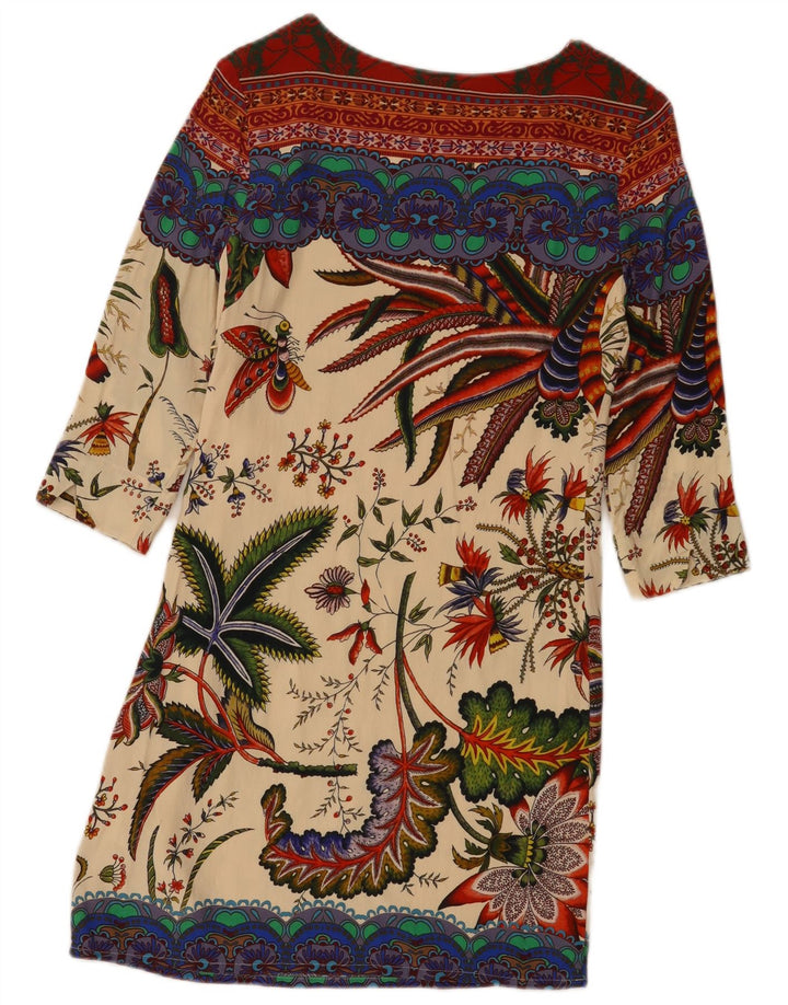 DESIGUAL Damska graficzna sukienka typu shift EU 36, mała, wielokolorowa w kwiaty