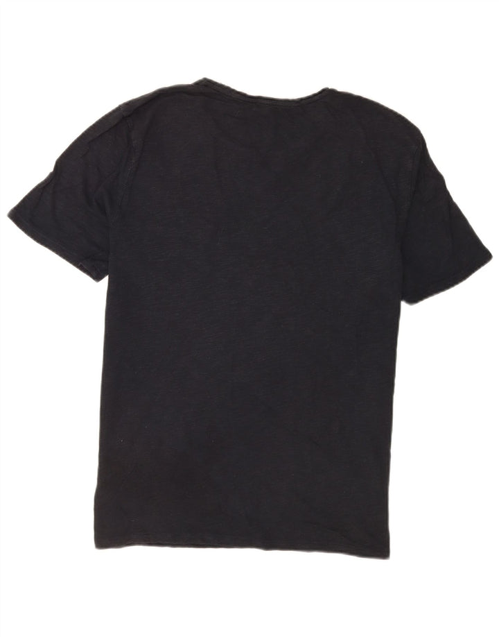 T-shirt męski Reiss, duży, czarny, z bawełny w plamki
