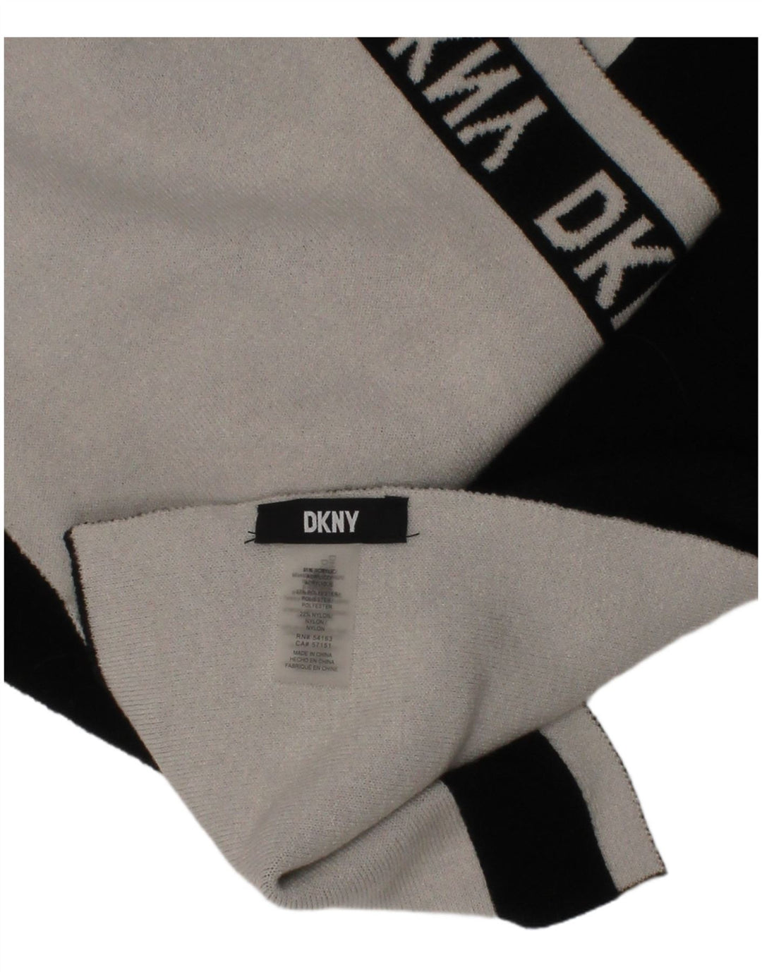 Męski prostokątny szalik Dkny w jednym rozmiarze, czarne, akrylowe logo w paski