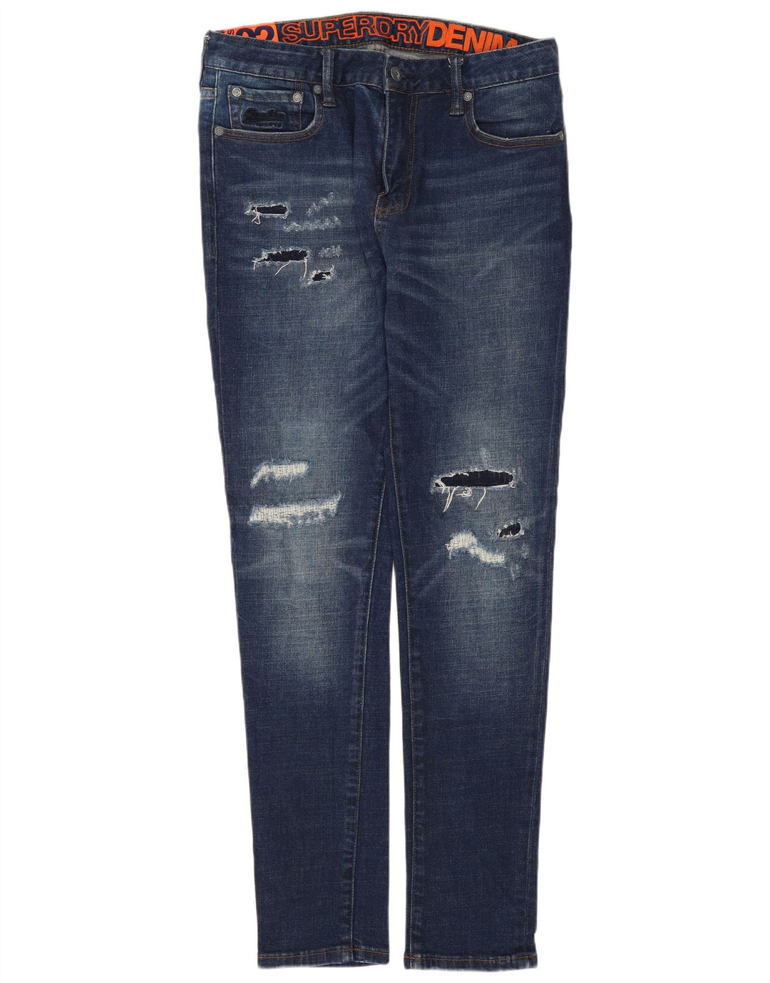 SUPERDRY Męskie jeansy slim w trudnej sytuacji W32 L29 Niebieskie bawełniane